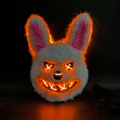 Luminous LED Halloween Mask | Funky Bloody Rabbit & Bear Design for Men, Perfect Horror Gift