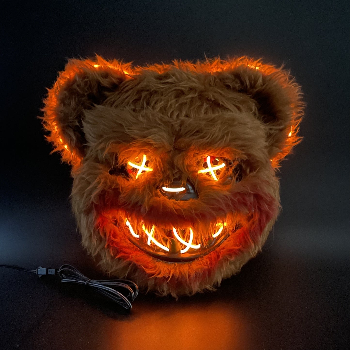 Luminous LED Halloween Mask | Funky Bloody Rabbit & Bear Design for Men, Perfect Horror Gift