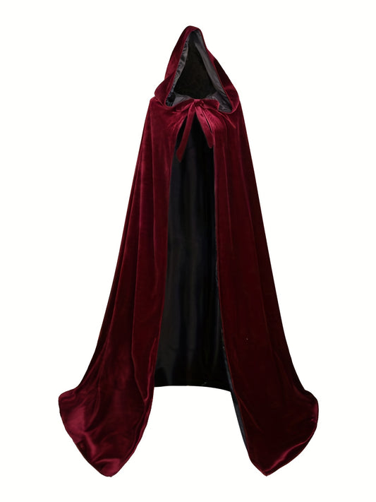 Halloween Death God Velvet Cape | Double-Sided Hooded Long Cape for Parties & Cosplay