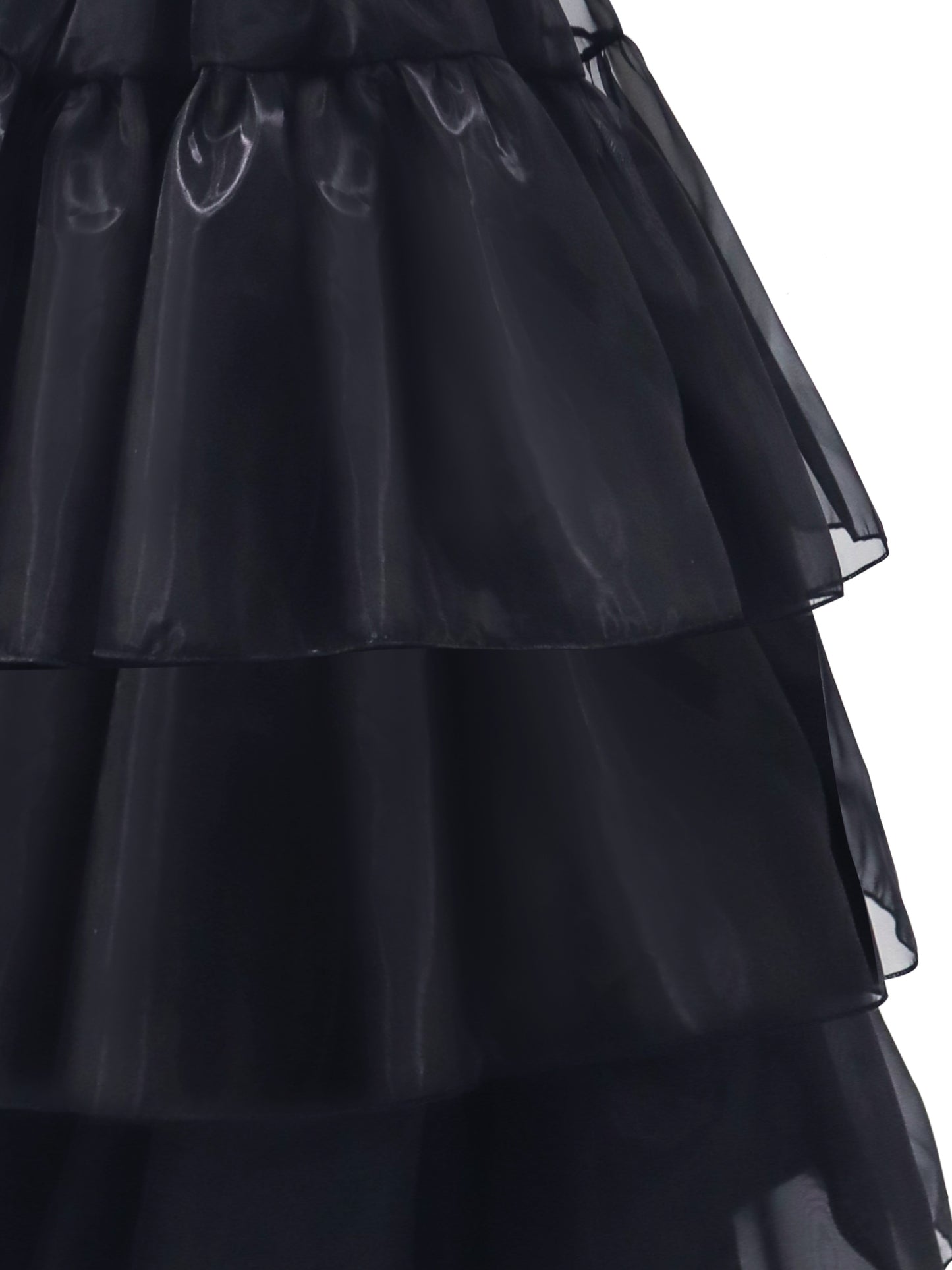 Women’s Gothic Mesh Dress | Tiered Skirt & Shirt Collar for Cosplay and Parties