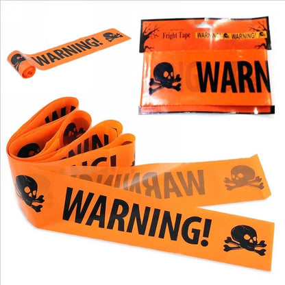 1PC Halloween Skull Head Warning Tape | Spooky Window Prop & Witch Balloons Decoration