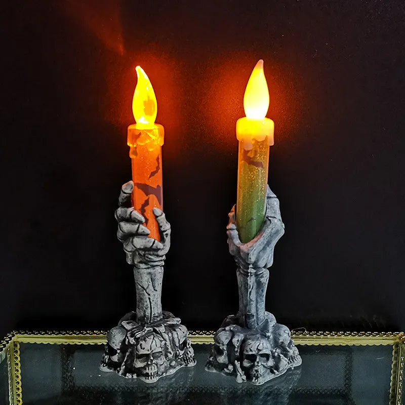 Halloween Skeleton & Ghost Party Candles | Pumpkin-Themed Home Decorations