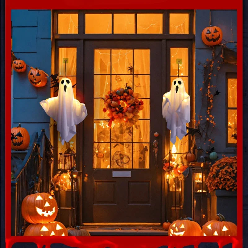 2024 LED Glow Ghost Halloween Decoration | Indoor & Outdoor Haunted House Prop with Lights