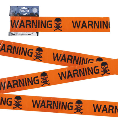 1PC Halloween Skull Head Warning Tape | Spooky Window Prop & Witch Balloons Decoration