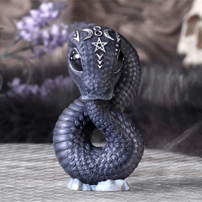 Halloween Black Dragon Snake Griffin Unicorn Figurine | Spooky Home & Desk Decor