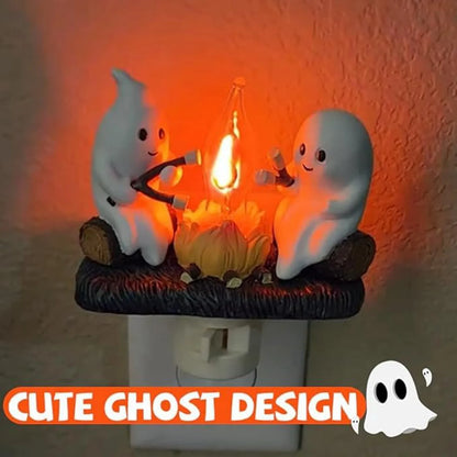 3D LED Bonfire Flickering Night Light | Halloween Flame Simulation Decor