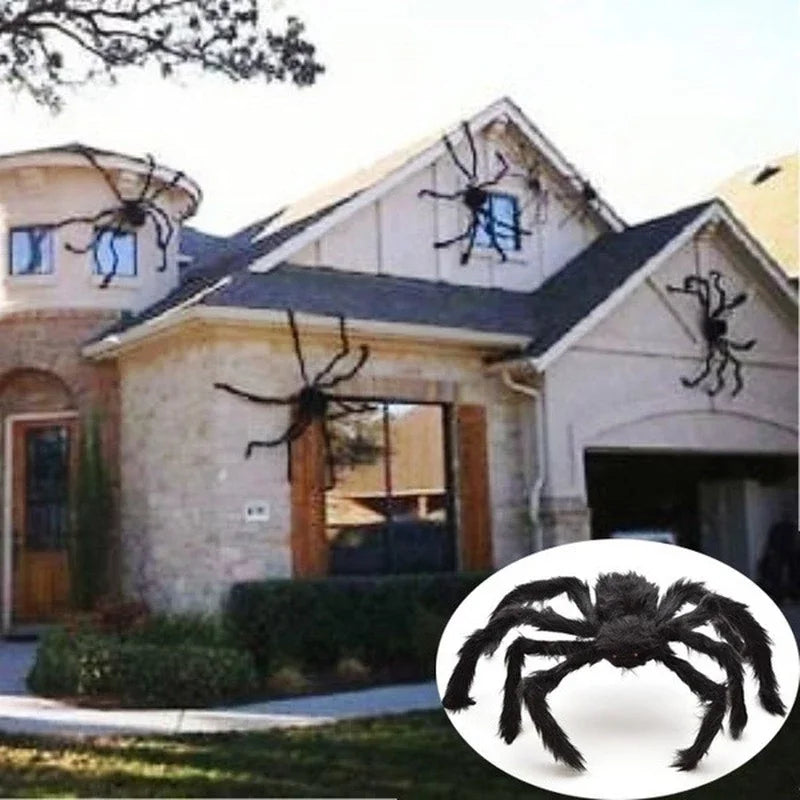 Halloween Big Plush Spider | Outdoor Party Decoration & Scary Prank Prop