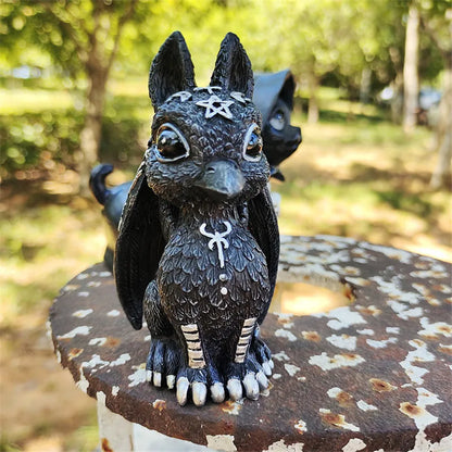 Halloween Black Dragon Snake Griffin Unicorn Figurine | Spooky Home & Desk Decor