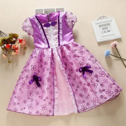 Girls Princess Halloween Costume | Cinderella, Snow White, Aurora & Rapunzel Party Dress for Kids