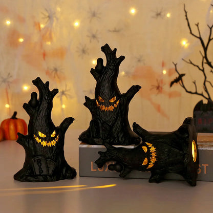 Halloween Ghost Tree LED Glow Lights | Spooky Home Decoration & Party Supplies