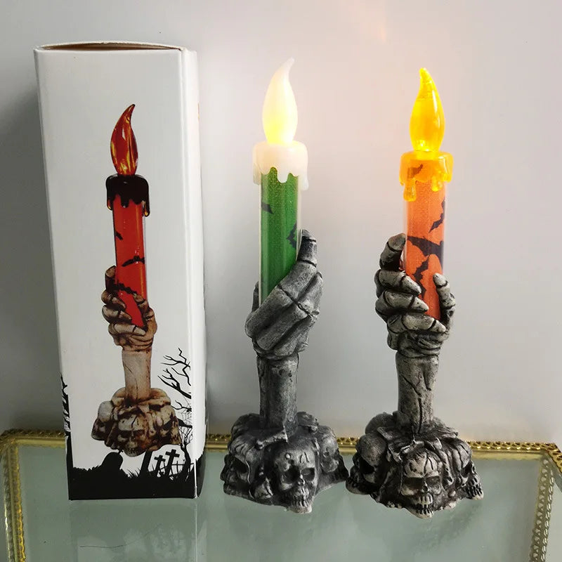 Halloween Skeleton & Ghost Party Candles | Pumpkin-Themed Home Decorations