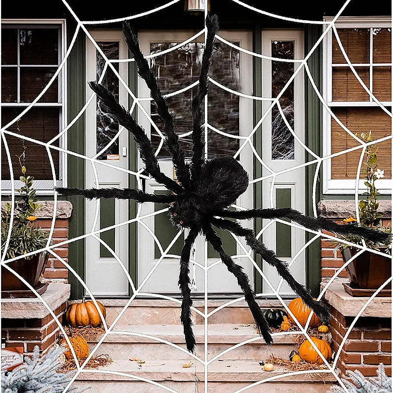 Giant Black Plush Spider Decoration | Halloween Haunted House Prop | Indoor & Outdoor Decor (30cm-200cm)