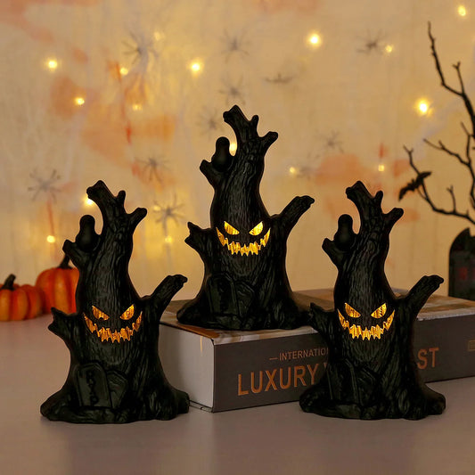 Halloween Ghost Tree LED Glow Lights | Spooky Home Decoration & Party Supplies