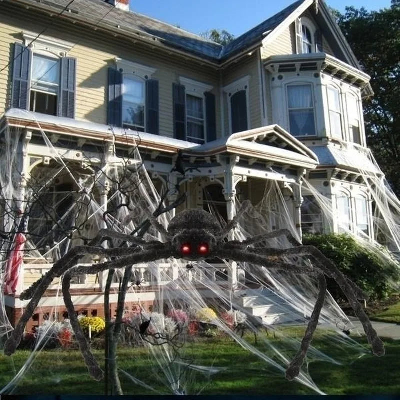 Halloween Big Plush Spider | Outdoor Party Decoration & Scary Prank Prop