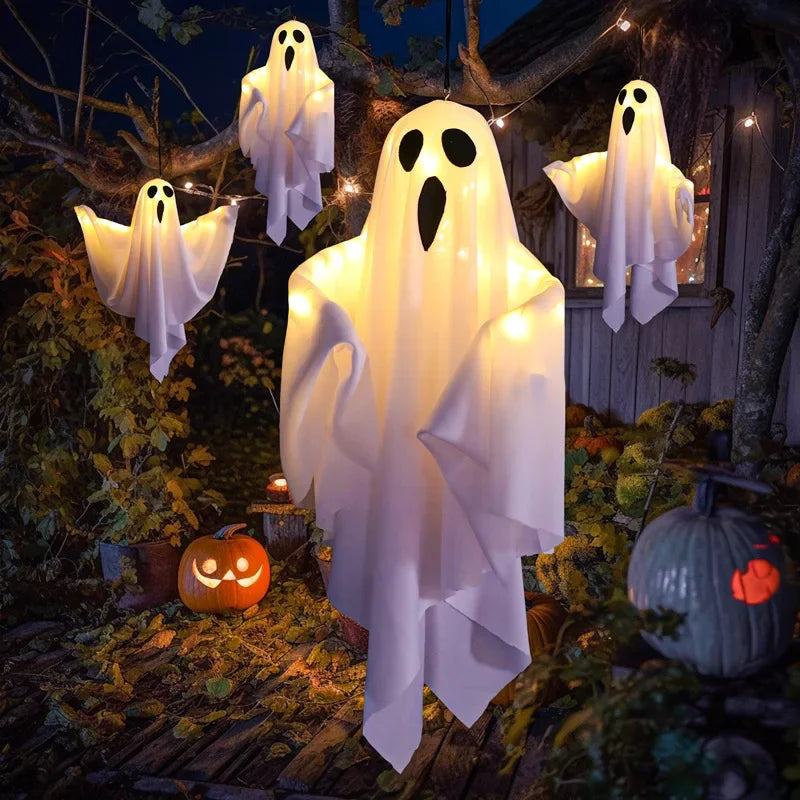 2024 LED Glow Ghost Halloween Decoration | Indoor & Outdoor Haunted House Prop with Lights