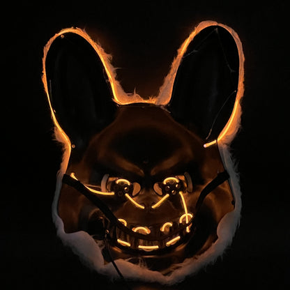 Luminous LED Halloween Mask | Funky Bloody Rabbit & Bear Design for Men, Perfect Horror Gift