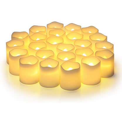 12/24pcs Battery Operated LED Tea Lights | Warm White for Wedding, Festival, Halloween & Christmas Decorations