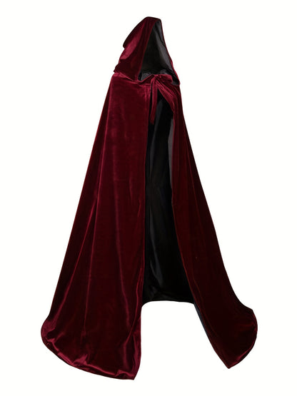 Halloween Death God Velvet Cape | Double-Sided Hooded Long Cape for Parties & Cosplay